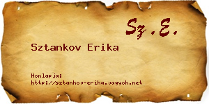 Sztankov Erika névjegykártya